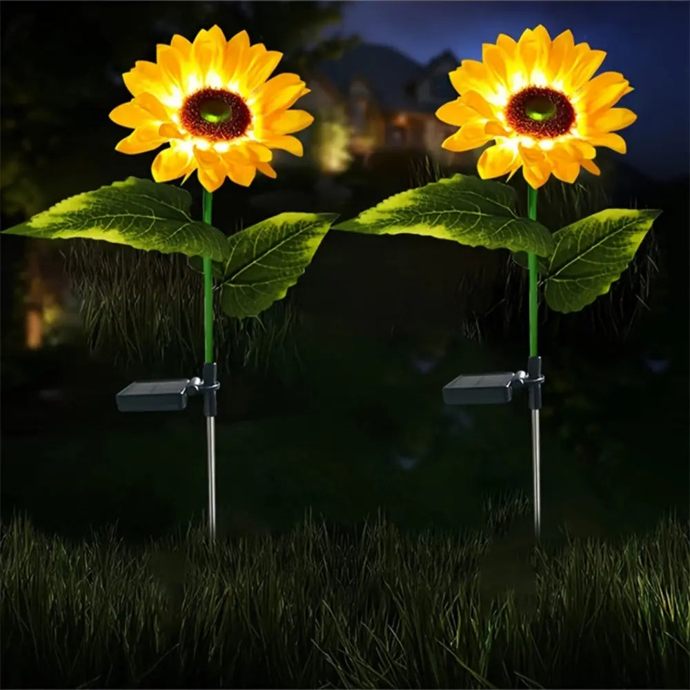 Lampe Solaire à 1/3 Têtes LED en Forme de Tournesol pour jardin